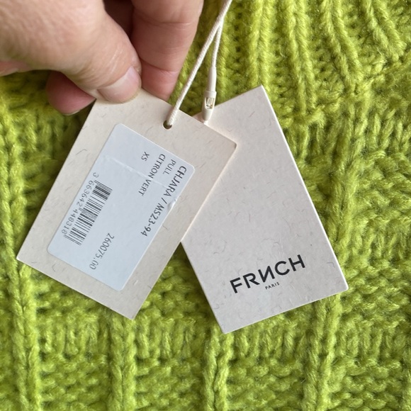 FRNCH NWT CHIARA Oversized Chunky Knit Crewneck Sweater size XS - Picture 12 of 13